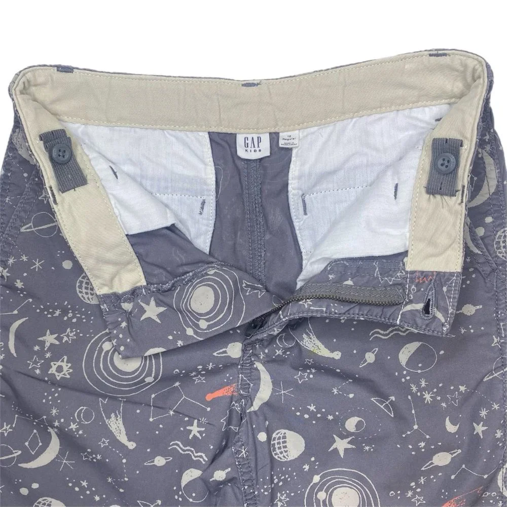 Gap Solar System Theme Boys Gray Shorts with Adjustable Waist